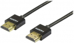 DELTACO plonas HDMI kabelis, HDMI didelės spartos su Ethernet, 0,5 m, juodas
