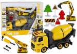 Žaislinis betono mai&scaron;yklės sunkvežimis su priedais Lean Toys, geltonas, 11 d.