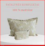 100 proc. medvilnės patalynės komplektas - Antklodės užvalkalas 140x200 cm. + pagalvės užvalkalas 50x70 cm. (1 vnt.)