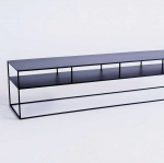 Customform RTV stalas, TENSIO 2 AUK&Scaron;TŲ METALAS, 200x45 cm, Juoda