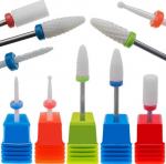 Keramikiniai nagų frezos antgaliai, 5 vnt.