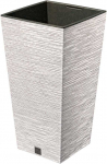 Furu Square Eco Wood kvadratinis sodo vazonas 50 cm baltas PROSPERPLAST