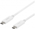 Deltaco USB 3.1 Gen2 Type-C Laidas | Baltas, 1m