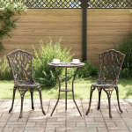 Lauko baldų komplektas Sodo Bistro Rinkinys 3 pcs Bronzinė Aliuminis
