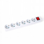 MicroConnect OMEGA ilgintuvas, maitinimo laidas, 3,0 m, 16 A, 6 lizdai, E tipo, prancūzi&scaron;kai baltas [46084]