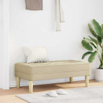suoliukas su pagalve Kreminė 113 x 57 x 39 cm audinys