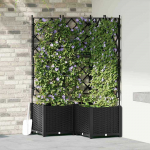 Sodo vazonas 3 pcs Juodas 80 x 80 x 143 cm Plastmasė