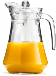 Stiklinis ąsotis vandeniui, kompotui, gėrimams, limonadui, su rankena ir dangteliu, 1,4 l