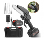 Grandininis pjūklas Mini akumuliatorinis pjūklas 6 su dviem akumuliatoriais ir 2 grandinėmis