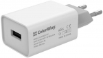 ColorWay AC charger 1xUSB 10W, baltas
