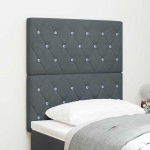 LED galvūgalis su LED juostelėmis Tamsiai pilka 80 cm Aksomas