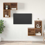 TV staliukas TV spintelių komplektas 4 pcs Senovinis medis Apdirbta mediena