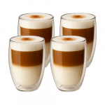 Winder Home Termo stiklinė 350 ml latte kavai su dvigubomis sienelėmis &ndash; 4 vnt.