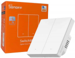 Sonoff SwitchMan ZBM5 Zigbee jungiklis 2 klavi&scaron;ų, baltas 86W