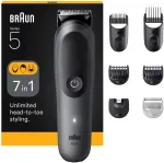 Braun AIO5520 plaukų ir barzdos kirpimo ma&scaron;inėlė, 7-in-1, 14 ilgio pakopų, 0.5-21mm, 120min, Li-Ion, vandeniui atspari