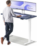 Elektrinis Reguliuojamo: Auk&scaron;čio stalas Desktronic HomePro Baltas/Mėlynas, 140x70cm, Dvigubas motoras, USB ir USB-C įkrovimo lizdai