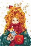Andriana Įkvepiantis siuvinėjimo rinkinys kryželiu &bdquo;Rudens siela&ldquo; 22,5&times;31 cm mėgėjams