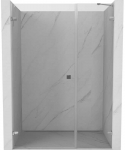 Du&scaron;o durys Mexen Lunar-B, kairė, 130 cm, transparent/chrome
