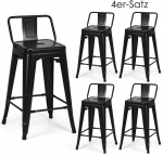 Bonideco Select 4 baro kėdžių rinkinys, vintažinis, sukraunamas, sėdynės auk&scaron;tis 62 cm, pagamintas i&scaron; metalo, iki 150 kg