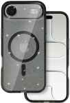 Topt Glitter Magsafe Dėklas skirtas Apple iPhone 17 Air juodos spalvos clear