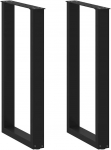 Kavos staliuko kojelės, U formos, 2 vnt., juoda, 40x(90-91) cm