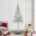 Kalėdų eglutė su 300 LED s stovu Balta 210 cm PE ir Plienas