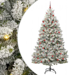 Dirbtinė Kalėdų eglutė Žalia ir balta 210 cm PVC ir metalas