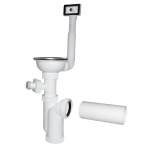 Plastbrno Virtuvės kriauklės sifonas 115 1 2X50 mm su i&scaron;leidžiamąja anga, perpylimas, v m