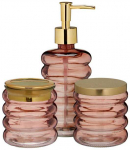 Bathroom Solutions PIECES HUM vonios kambario rinkinys, stiklinis dozatorius, puodelis, indelis, 3 dalys
