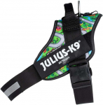 Julius-K9 IDC Powerharness Daycare &ndash; Atspindintis &scaron;unų pavadėlis, spalvotas miesto ra&scaron;tas, 1 dydis