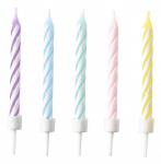 Teka Pastel Rainbow gimtadienio žvakės 10vnt.