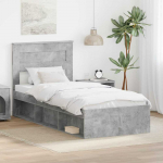 Lova Lovos rėmas Betono pilka 75 x 190 cm Kietos pu&scaron;ies mediena