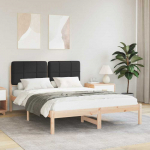 Lova Lovo rėmas su apmu&scaron;tu galvūgaliu Juoda 150 x 200 cm