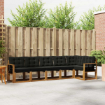 Lauko sofos komplektas su pagalve 6 pcs Natūrali ir juoda