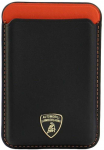 Audi Lamborghini Urus D8 Genuine Leather MagSafe Magnetic Phone Wallet - Juodas and Raudona