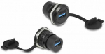 Delock USB 3.2 Gen 1 Typ-A Einbaubuchse mit Staubschutzkappe
