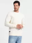 BASIC vyri&scaron;kas nestiebiamas medvilninis džemperis, kreminė spalva V5 OM 0159