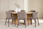 Venture Design Valgomojo komplektas Strada stalas su 6 Astoria kėdėmis 120x170 cm balintos rudos medienos