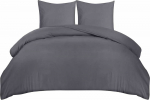 Utopia Bedding antklodės užvalkalų komplektas, 200 x 220 cm mikrofibra, 2 pagalvių užvalkalai, pilki