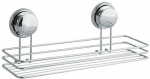 Vonios lentynėlė MSV MEGA VENTOUSES, chromuota, 32,5 x 14 x 13 cm