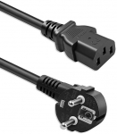 Qoltec Kabelis zasilający | wtyczka kątowa SCHUKO CEE 7/7 (E/F) | IEC C13 | 3x1.00mm&sup2; | Czysta miedź Cu | 5m