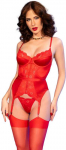 Chilirose Sets Chilirose CR 4845 Raudona Corset Set with Stockings, Size M