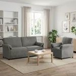 Sofa Sofos komplektas 2 vnt. Tamsiai pilka Aksomas