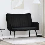 Dvita&scaron;kė sofa Juoda 115 x 61 x 87 cm Aksomas