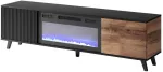 RANDOM RTV-K TV stand with fireplace 180 cm, wotan oak / juodas