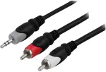 Deltaco MM-144, 3,5 mm, ki&scaron;tukas, RCA, ki&scaron;tukas, 15 m, juodas