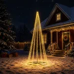 LED kalėdinė eglutė 385 cm 2460 LED &Scaron;ilta balta Plienas Juoda
