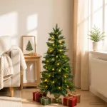 Mini Kalėdų medis 120 cm 100 LED &Scaron;ilta balta PVC ir PE Žalia