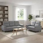 Sofa Sofos komplektas 2 vnt. &Scaron;viesiai pilka Audinys
