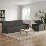 Sofa Sofos komplektas 2 vnt. Tamsiai pilka Kordūrinis audinys